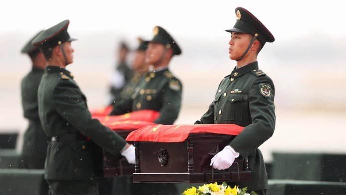 志愿军遗骸今日迎回 赛事默哀致敬英烈