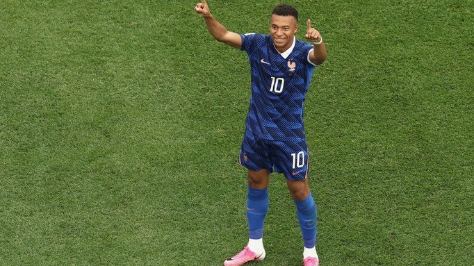 姆巴佩为法国进66球，在FIFA国家队历史射手榜上超越德罗巴